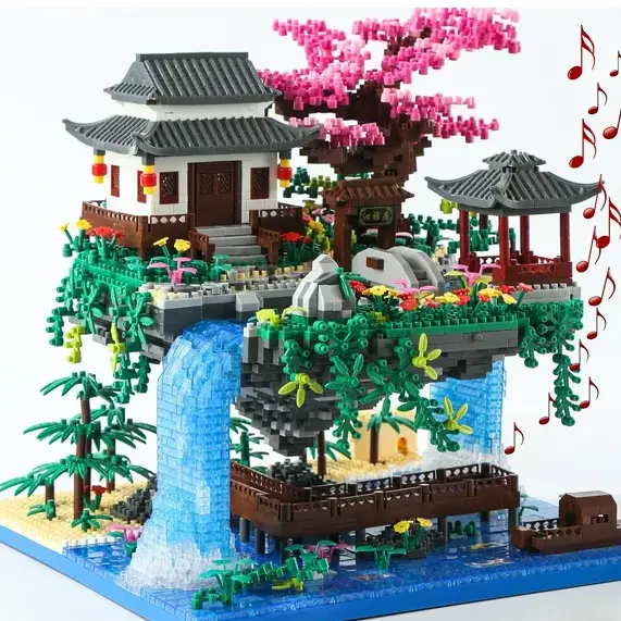 Yushinv Cherry Blossom Tree Building Set 3220 Pcs, Original Music(Symphony),Pink Bonsai Building Set