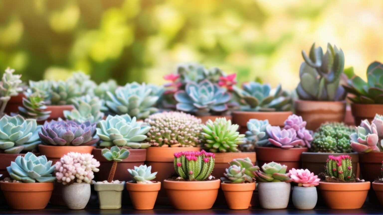 Many Succulents On Shelves