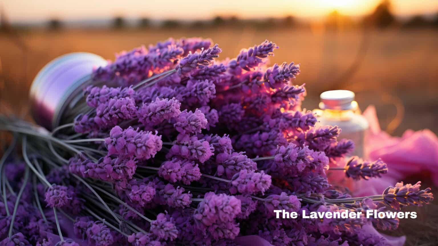 The lavender flowers in the fields are blooming