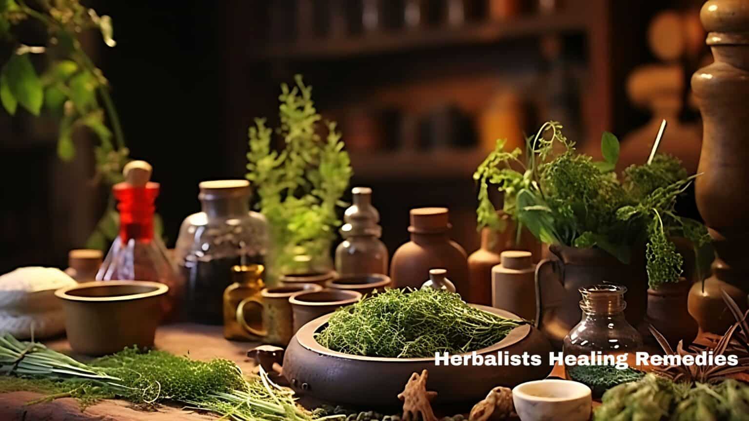 Herbalists Healing Remedies Showcasing the Aromatic Medieval Old Creative Idea