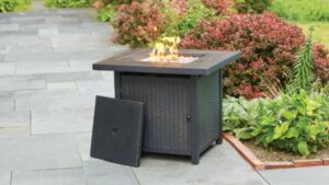 Living Accents 30 in. W Steel Square Propane Fire Pit