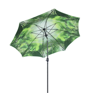 Sunnydaze Decor 8 ft. Green Tropical Leaf Patio Umbrella, 8 ft. H, 1.5 in. Pole, 9 lb., For 30-36 in. Table