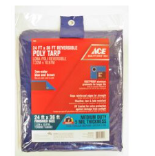 Ace 24 ft. W X 36 ft. L Medium Duty Polyethylene Tarp Blue/Brown