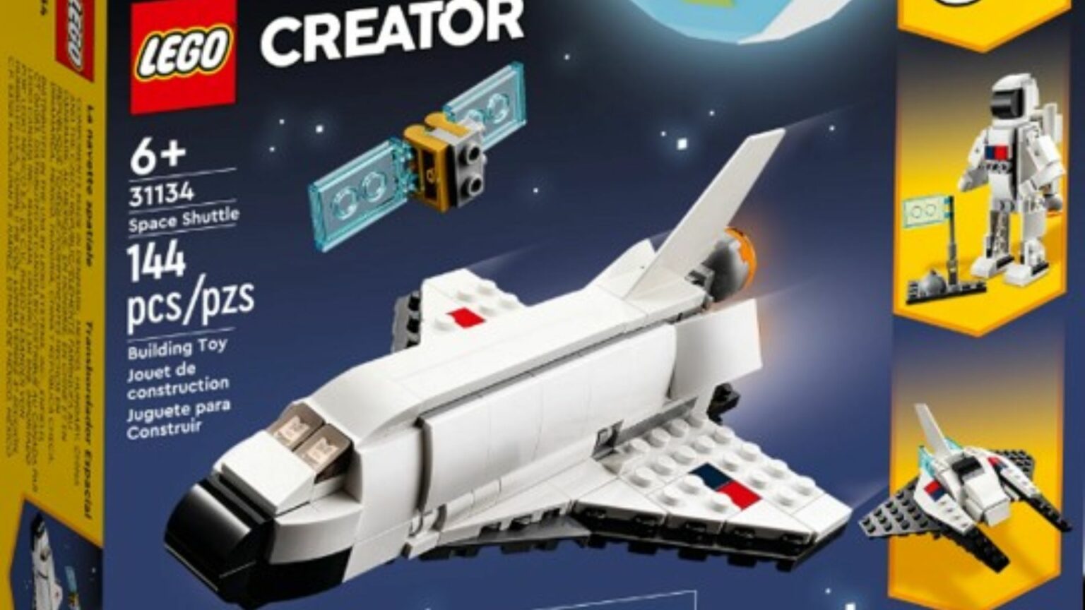 LEGO Creator 3 in 1 Space Shuttle Building Toy for Kids, Creative Gift Idea for Boys and Girls Ages 6 and Up