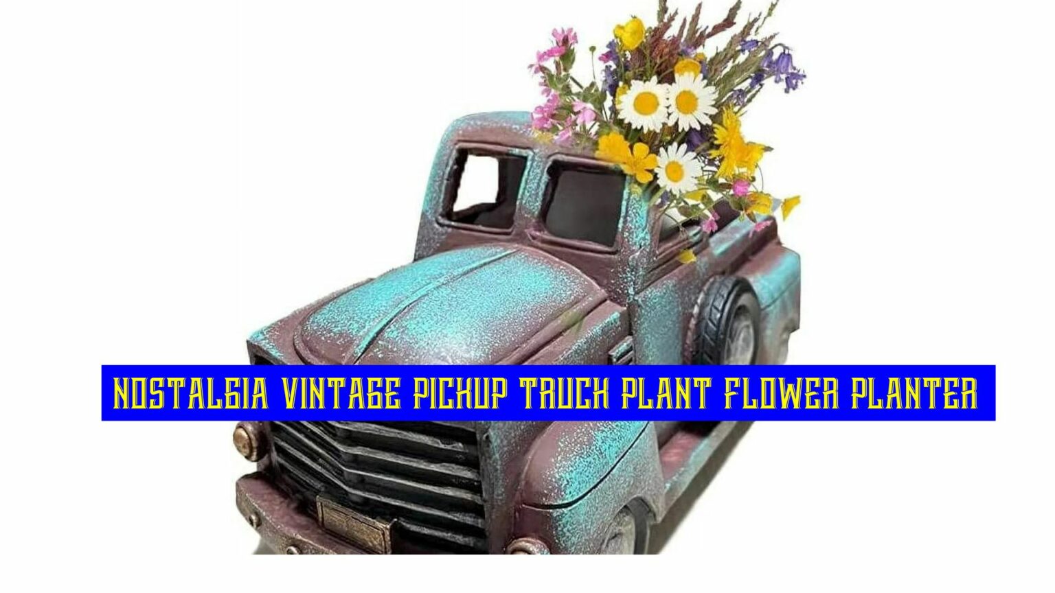 FENGCar Flower Pot, Nostalgia Vintage Pickup Truck Plant Flower Planter (1)