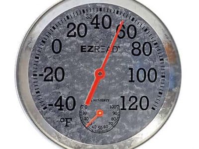 8 in. Galvanized Metal Thermometer/Hygrometer