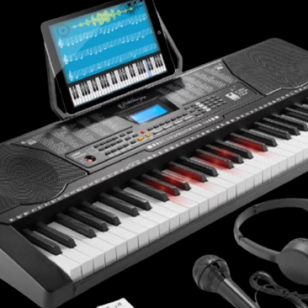 Ashthorpe 61-Key Digital Electronic Keyboard Piano with Full-Size Light Up Keys for Beginners