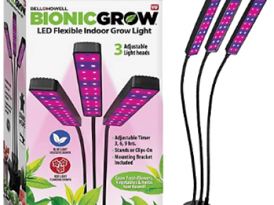 Bell & Howell Bionic Grow 3-Head - 6-Watt Equivalent Full Spectrum UV Indoor Plant Light